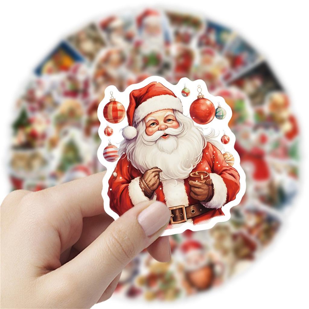 50pcs Retro Christmas Stickers Selling Computer Ledger Mobile Phone Case Luggage Christmas Gift Stickers