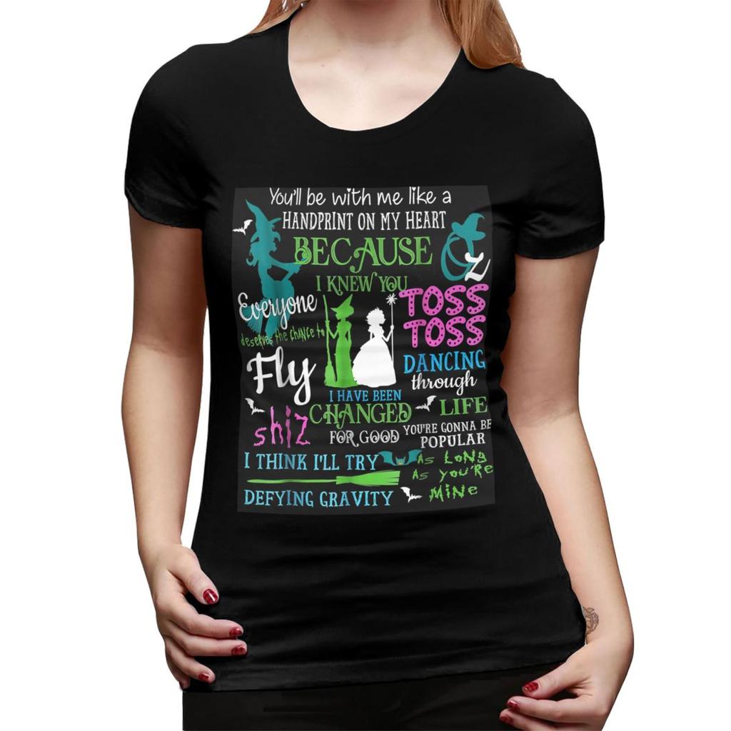 Halloween Wicked Musical TShirt for Women Crew Neck Streetwear T Shirts Womens Short Sleeve Summer Clothes Tops