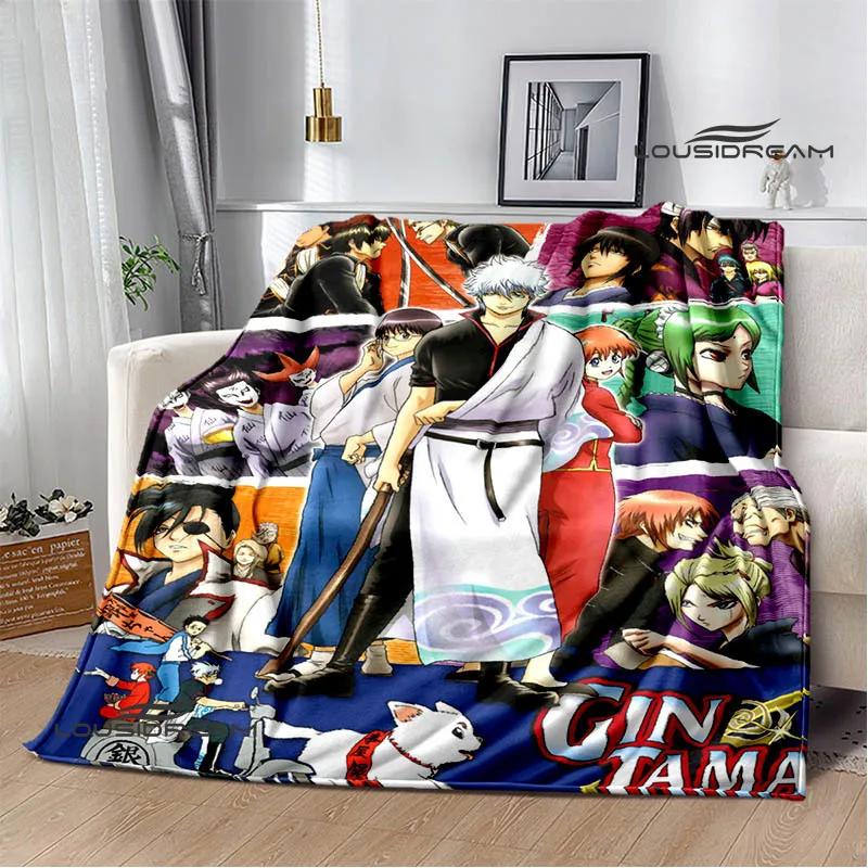GINTAMA Cartoon Printed Blankets Picnic Blanket Warm Flannel Blankets Home Bed Linings Blankets for Beds Birthday Gift