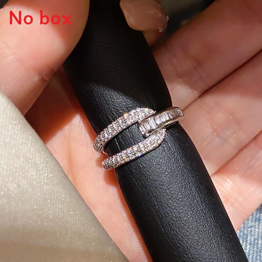 18k Gold Plated Zircon Geometric Open Ring For Women Jewelry Accessory StyleA