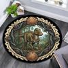 Prehistoric Dinosaur Forest Scene Round Area Rug Under Office Chairs Bedroom Living Room Home Decor