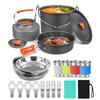 Mingchan Camping Cookware Mess Kit Portable Folding Camping Cooking Pan Pot Set for Backpacking Outdoor Hiking