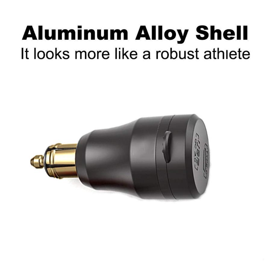 1Pc Type C USB Motorcycle Fast Charger Power Adapter 1Din Plug Socket Green LED