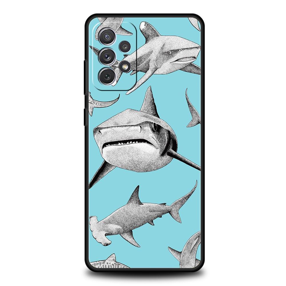 Phone Case For Samsung Galaxy A17 A15 A13 A51 A71 A41 A31 A21S A07 A03S A05 A35 A55 A23 A25 A33 A53 A73 5G Cover Shark