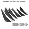 6PCS Universal Car Bumper Fin Black Carbon Fiber Texture Car Spoiler Lip  Front Bumper Decoration