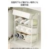 ELECOM Bottle Rack, Holds Two 2L Bottles and Six 1L Bottles, Condiment Bottles, Paper Cartons, and PET Bottles, Kitchen Storage "Side" White, KAWBTRCP