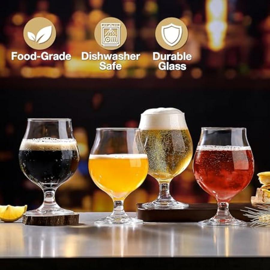 

Набор пивных бокалов из 4 штук 16 унций Классические бокалы-гоблеты для крафтового пива Премиальный набор стаканов Паб Уникальный дизайн Пивные бокалы Подходит для мытья в посудомоечной машине United States