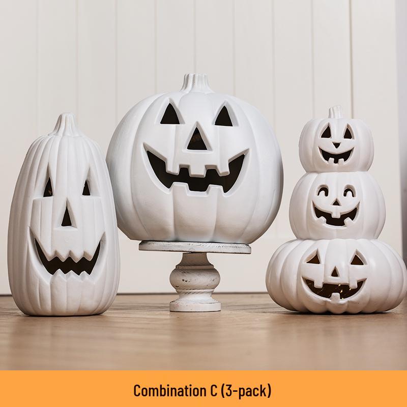 Luminous White Pumpkin Lantern: Large Halloween Decoration for Shopping Malls & Theme Events
