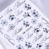 3Pcs Floral Nail Stickers Pink Black Lily Flower Vintage English Letter Nail Art Decals