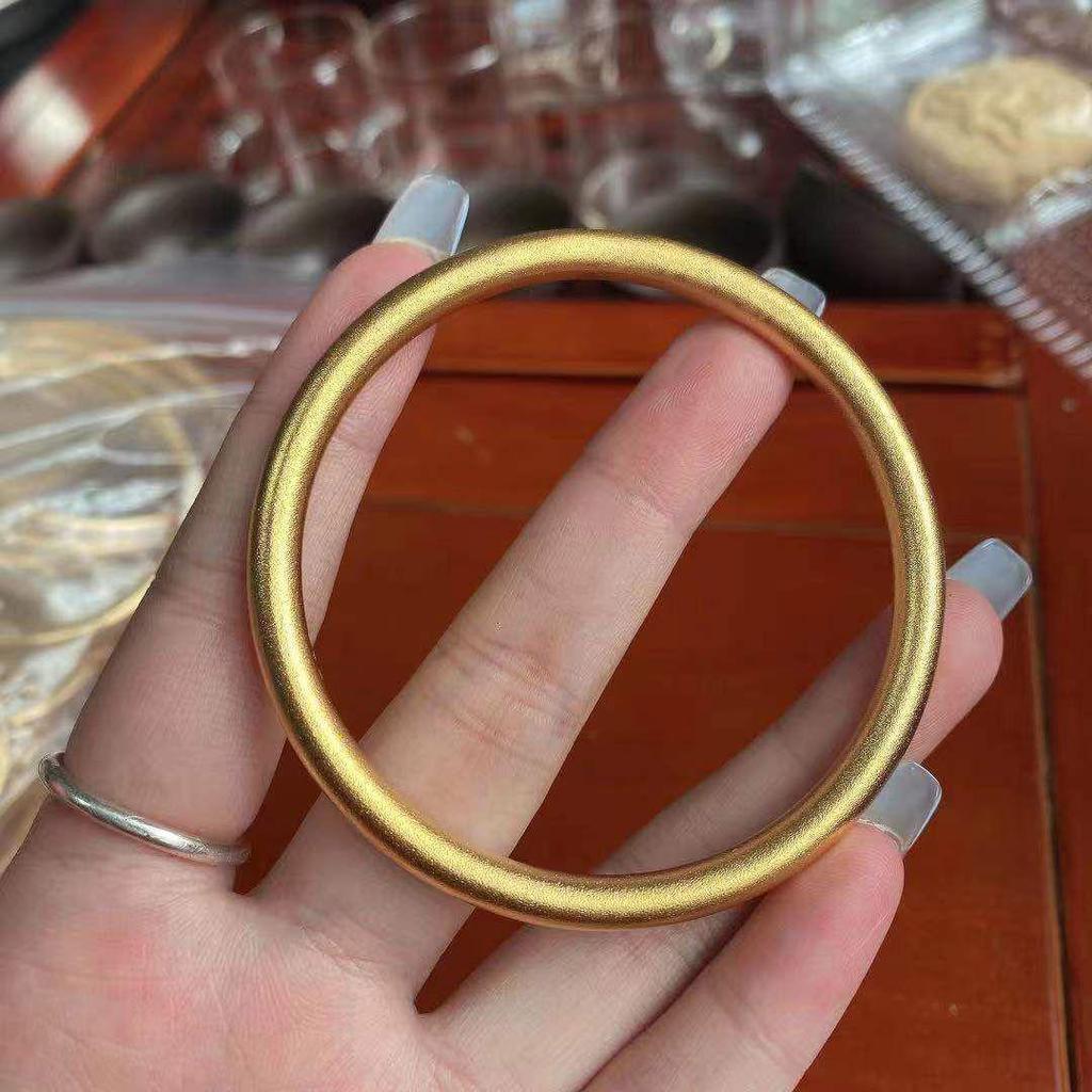 Vietnam Sand Gold Heritage Bracelet & Ring Set for Women - Light Luxury and Ancient Design