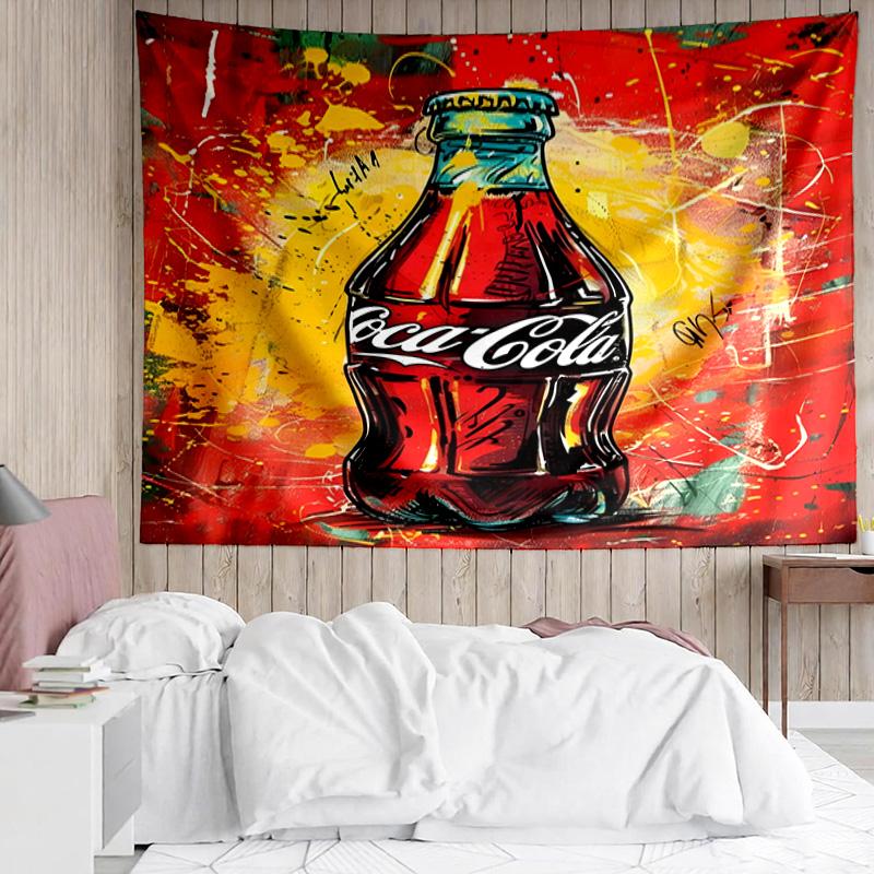 1PC Coca-cola Artwork Design Tapestry, Unique Design Tapestry, Suitable for Bedroom,Livingroom, Playroom,Heartwarming Holiday Gifts