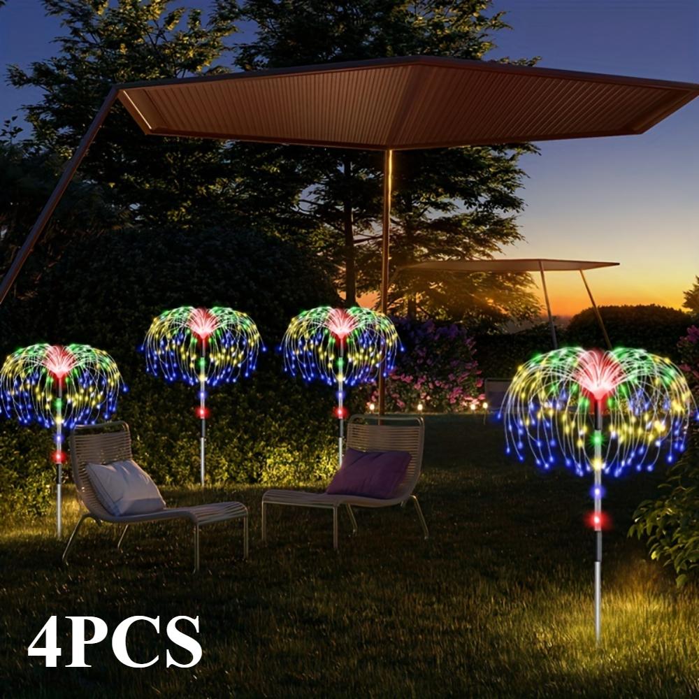 

4-Piece solar flame light, 8 LED modes, automatic switch sensing - suitable for gardens, lawns, wedding decorations, lighting, ambient lighting