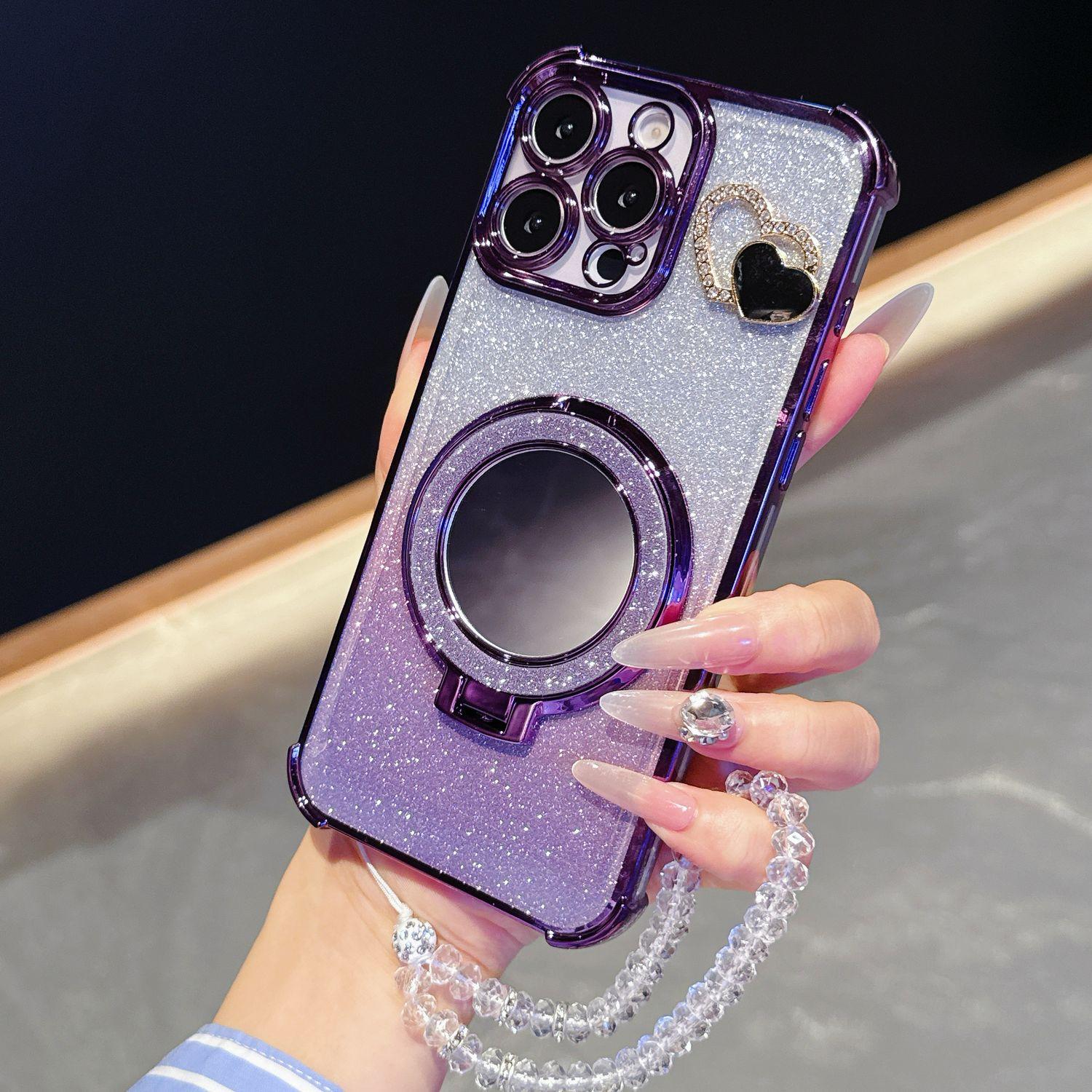 

Роскошный прозрачный чехол с магнитным покрытием для OPPO Realme 14 Pro Plus 14X 13 5G, ударопрочная силиконовая накладка Realme 14 Pro+ фиолетовый