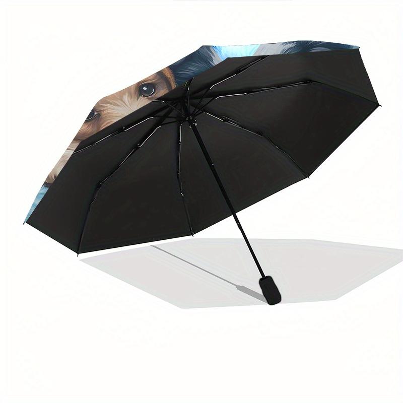 Puppies,Blanket Automatic Folding Umbrella 8 Ribs Lightweight Design, Durable Iron Frame, Compact and Portable, Ideal Birthday or Christmas
