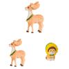 Wooden Crafts Deer Figurine Gift For Home Office Decor And Celebrations