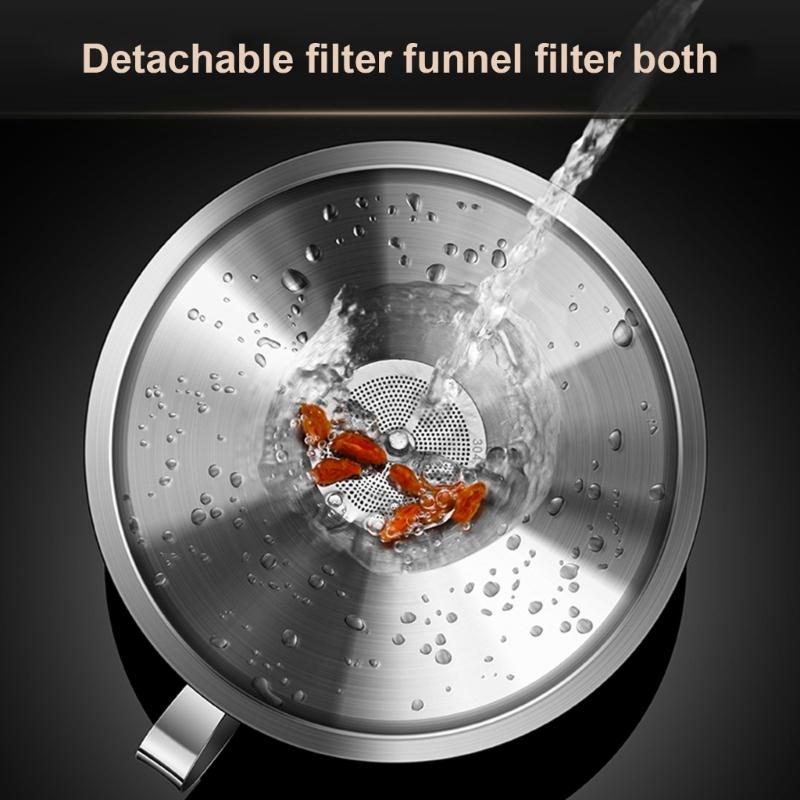 Efficient Liquid Filtration Funnel Essential Kitchens ToolStainless Funnel with Mesh Strainer for Filtration