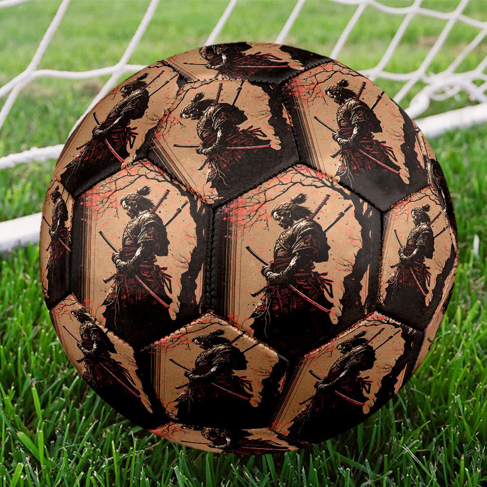 Japanese Samurai Indoor Soccer Ball Size 5 Colorful All Ages Machine Stitched PVC Competition Ready Durable High-Bounce