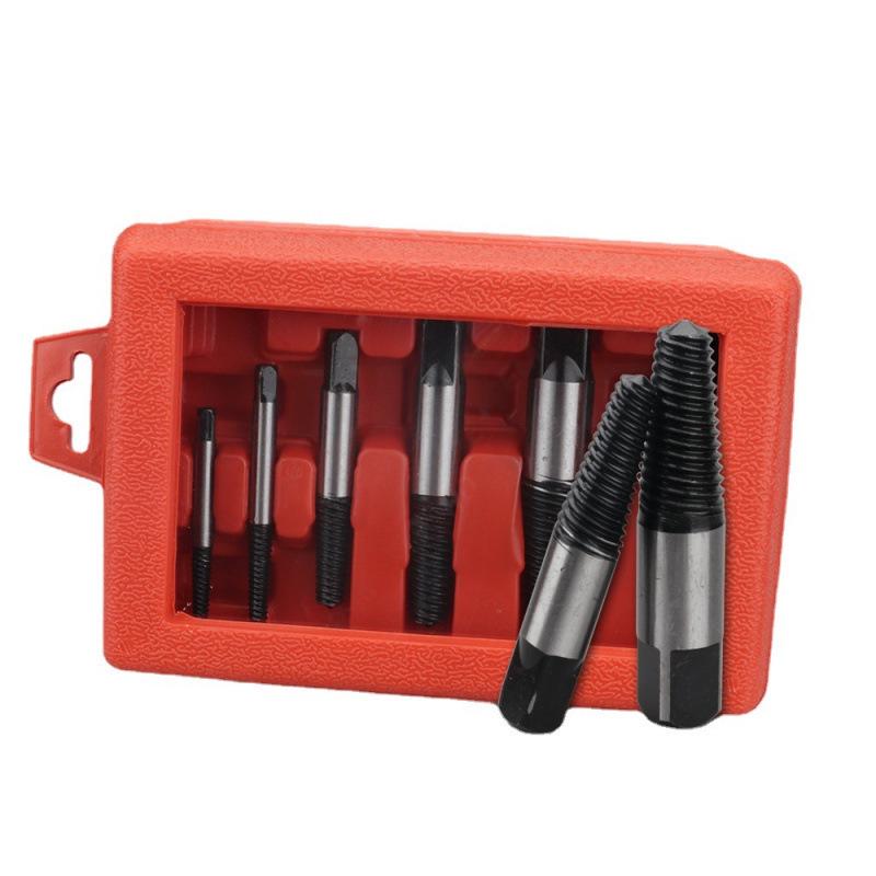 In-stock 8-Piece Fine-Thread Screw and Faucet Angle Valve Broken Thread Extractor Tool Set.