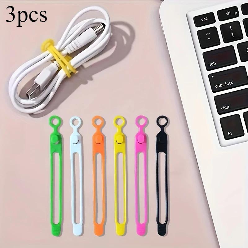 

Data Cable Storage Cable Organizer Cable Winder Cable Ties Household Finishing Lanyard Silicone Cable Ties Desktop Storage Rack