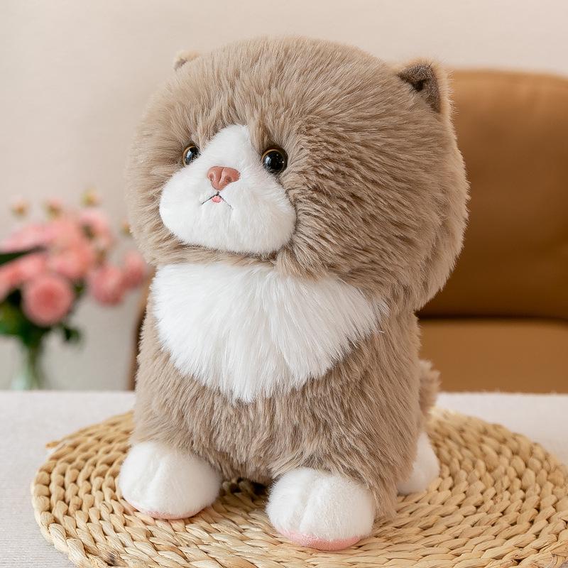 Adorable Short-Eared Cat Plush Toy - Soft Cuddly Doll for Kids and Cat Lovers