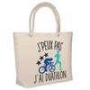Beach Bag - PLANETEE - Insulated Beach Bag « I Can't » - Cotton - Beige - Large Capacity