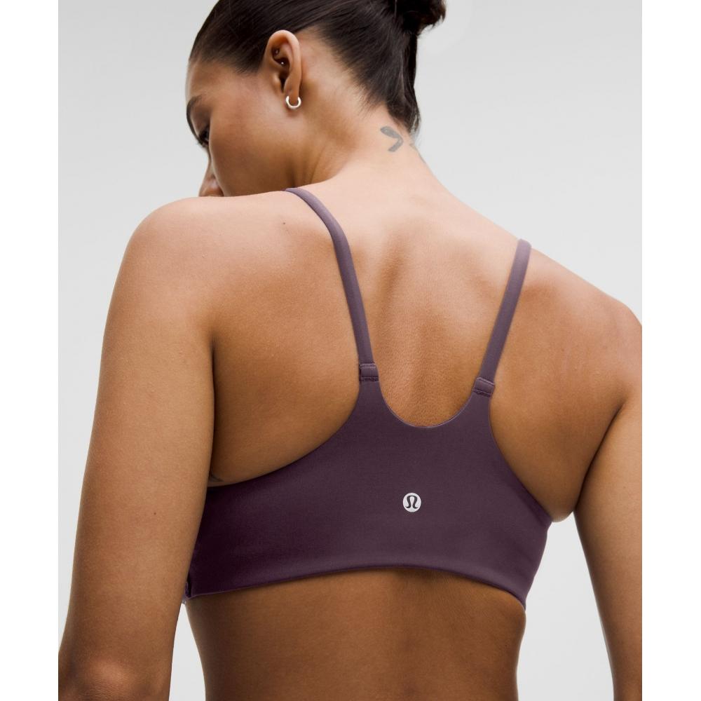 Lululemon WunDer Train Strappy RaCer Bra  Light Support  C D Cup blaCk Plum
