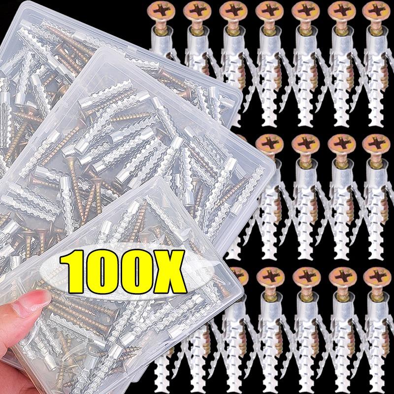 Self Tapping Screws Drilling Plug Wall Anchor Kit Fixing Expansion Drywall Steel Screw Fastener Woodworking Accessories with Box
