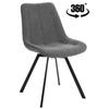 Upholstered Swivel Chair Lapo Fabric Cat Dark Gray
