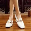 Fashion AIYUQI Casual women shoes 2025 spring new genuine leather mother flat shoes  big size 41 42 43 square soft bottom women shoes