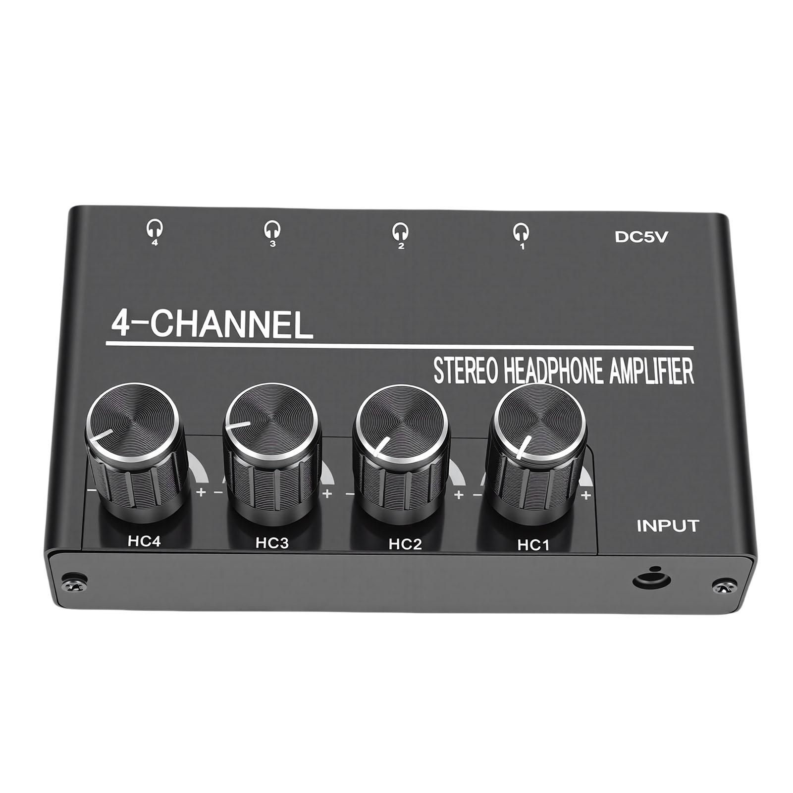 

Headphone Amplifier 4 Channel Stereo Headphone Amplifier Splitter with 1 4 Inch Headphone Output for PC Guitar