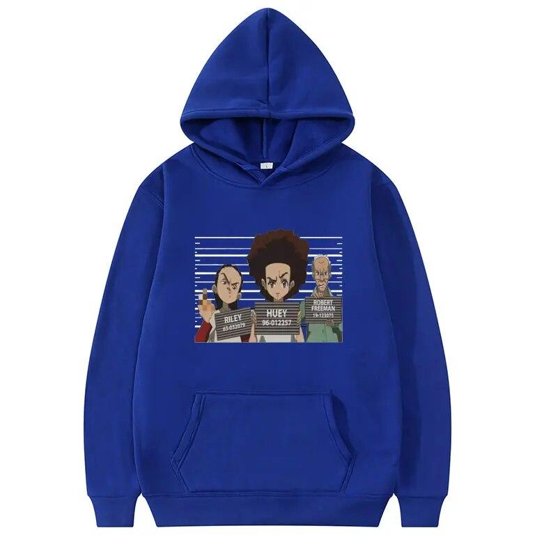 Zabawna bluza z kapturem The Boondocks Huey i Riley Unisex Damska Oversize Rozmiar EU Bluzy Bluza z kapturem Unisex Bluzy z kapturem Streetwear