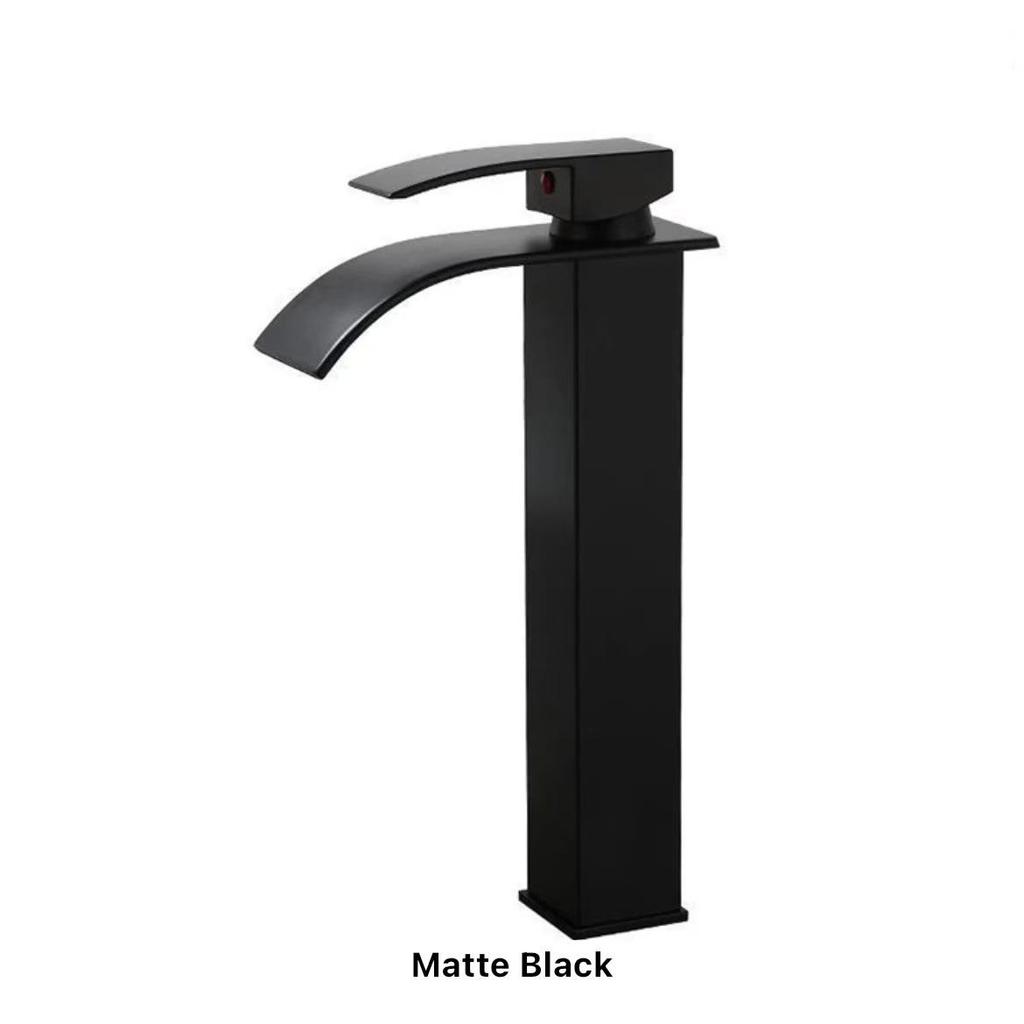 Stainless Steel Cross-Border Waterfall Faucet: Hot/Cold Single Hole Bathroom Vanity Basin Tap