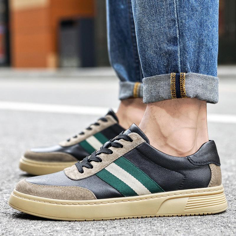 Men's shoes board shoes men's shoes men's first layer cowhide European station trendy shoes wholesale men's moving casual shoes