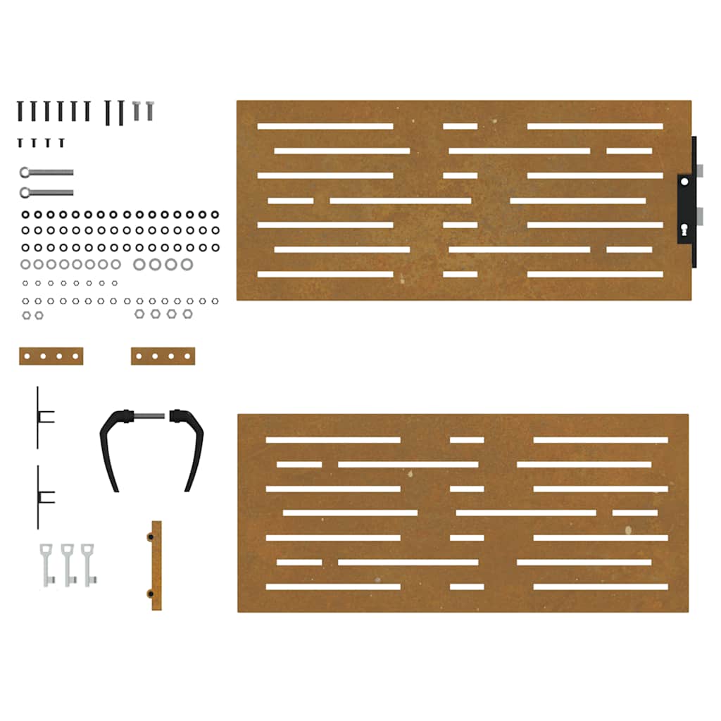 Garden Gate 85 x 100 cm Corten Steel Square Design