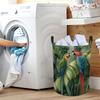 1pc, Foldable Laundry Basket, Suitable for Storing Clothes, Parrot Print Pattern, with Sturdy Handle, Space-Saving Circular Basket, Suitable for Dormi