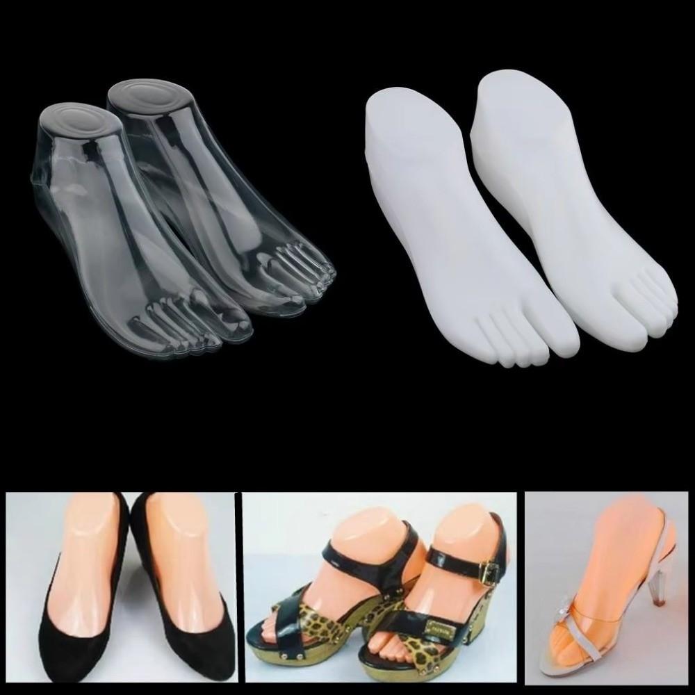 1Pair Plastic Mannequin Foot Model Hollow Sock Display Foot Female Feet  For Thong Sandal Shoe Sock