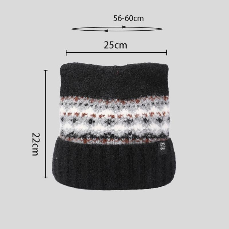 Jacquard Cat Ear Knitted Hat Women's Autumn Winter Warm Wool Hat Cashmere Ear Protection Hat