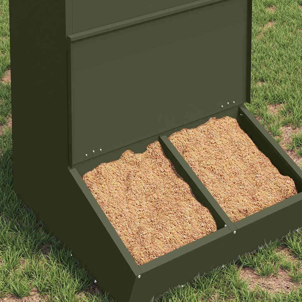 Pig Feeder Olive Green 55 X 51 X 91.5 Cm