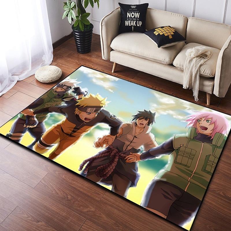  Naruto Anime Carpet Cloud Akatsuki Anime Rug for Boy's Gaming Room Decor Non Slip Style E-sports Swivel Chair Floor Mat