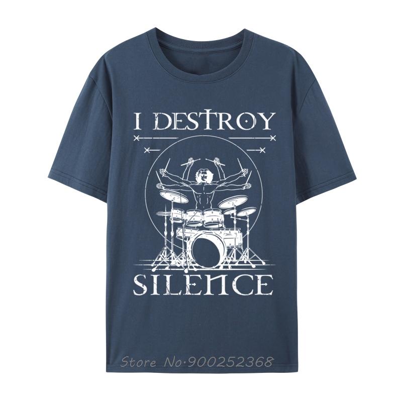 

Vitruvian Unisex I Destroy Silence Drummer Retro Customized Tshirt Summer Oversized Tees Tops Casual Tshirt Unisex Oneck T Shirt 4XL