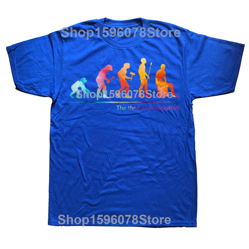 Funny The Theory of Evolution Cajon Graphic T Shirts Men Cotton Humor Streetwear Tee Shirt Short Sleeve Unisex Loose Clothing