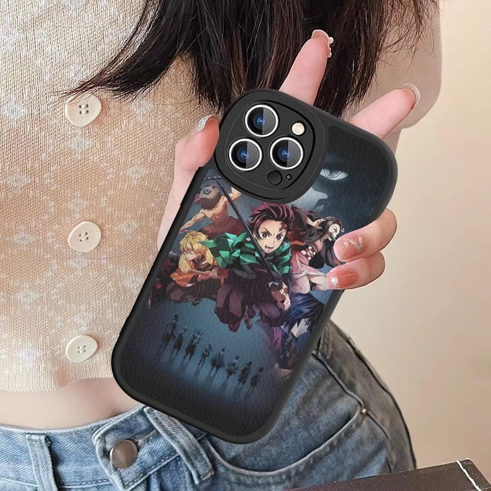 Demon Slayer Phone Case Hard Leather For IPhone 16 15 14 13 12 Mini 11 14 Pro Max Xs X Xr 7 8 Plus Fundas