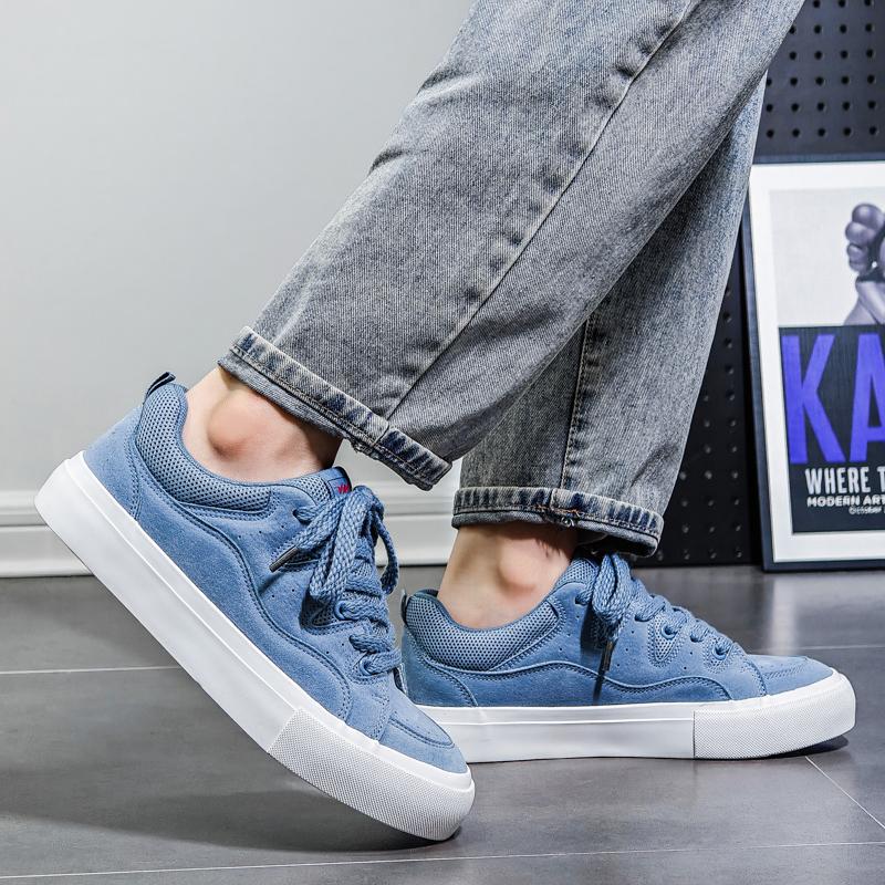 Fashion Designer Skateboarding Men Casual Skate Shoes Blue High Quality Trainers Trend Board Rubber Sole Sport Sneake Walking Casual Sho