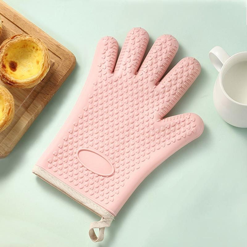 Guanti da forno in silicone con presa antiscivolo per la sicurezza in cucina, per cucinare e cuocere