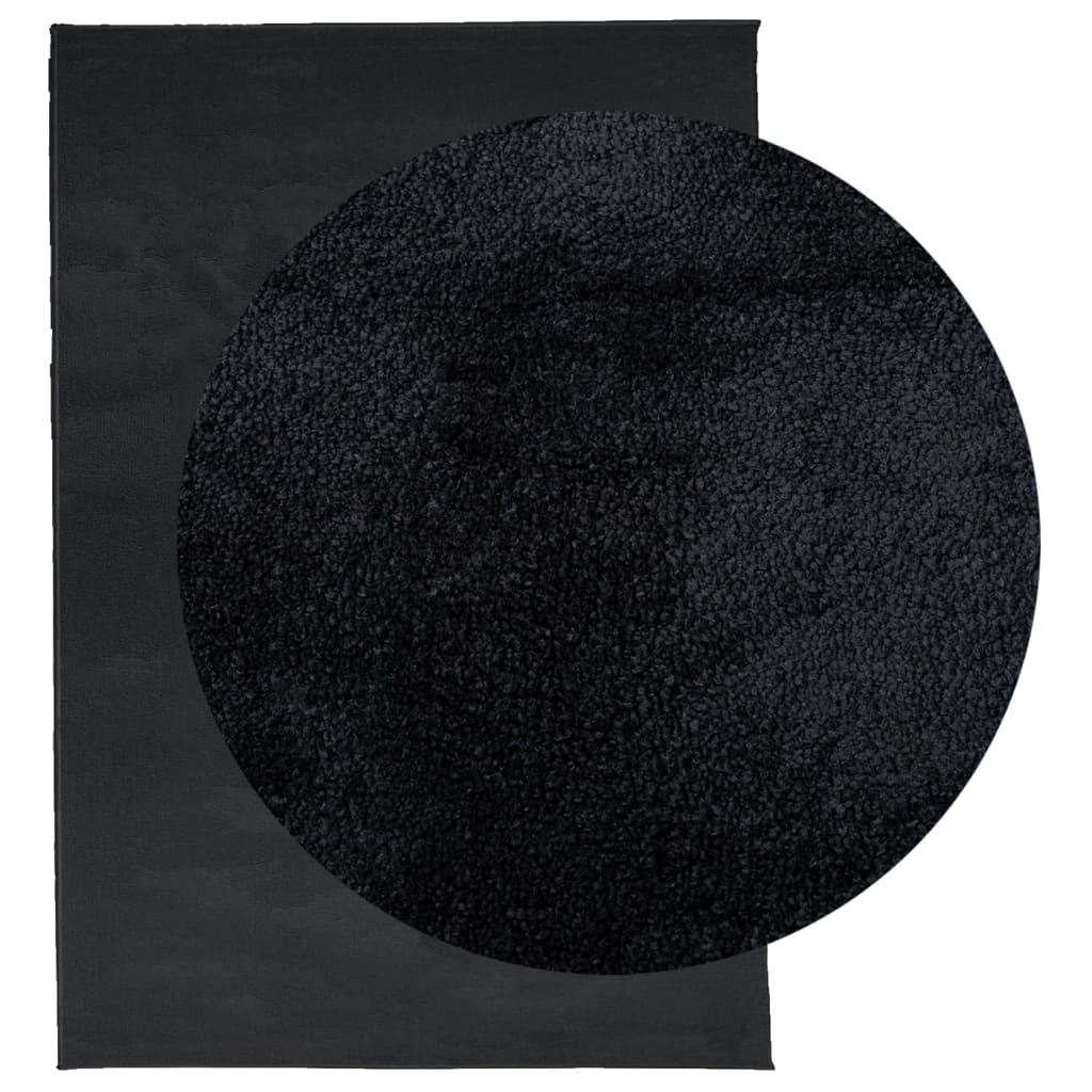 Oviedo Short Pile Rug Black 140 X 200 Cm