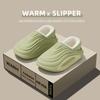 Waterproof cotton slippers, winter bag and indoor home non-slip thick-soled warm and velvet cotton shoes for outer wear.