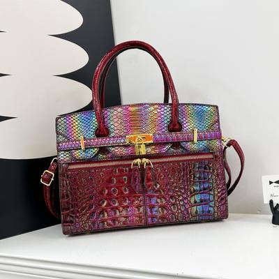 Women's Bag 2025 New European and American Fashion Stone Pattern Personalized Handbag Large Capacity Retro Messenger Tote Bag
