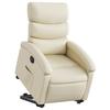 Electric Recliner Chair with Rising Function Cream Faux Leather