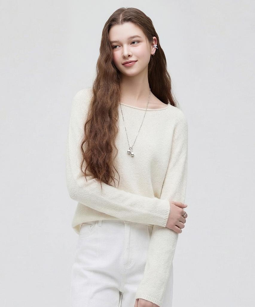 ROEM Linen-Like Crop Knit (Ivory) Rmkag25Nt1