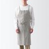 MUJI Linen Plain Weave Cafe Charcoal Gray Free 12835769 Apron, Stripe, Size,